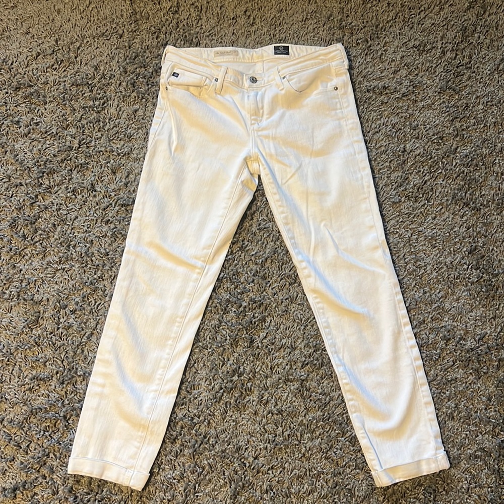 ♻️AG Adriano Goldschmied white cigarette roll up jeans